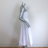 Prada Convertible Pleated Midi Dress White Cotton Poplin Size 40 NEW