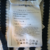 Moncler Striped Pointelle T-Shirt Cream/Navy Cotton Size Medium Short Sleeve Top