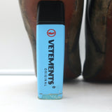 Vetements Gypsy Highlighter Heel Ankle Boots Black Distressed Leather Size 41