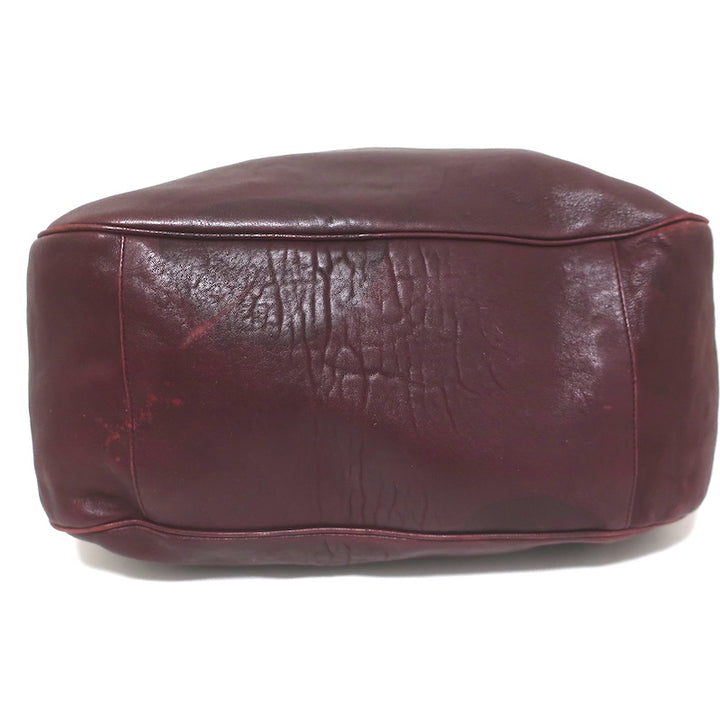 Yves Saint Laurent Roady Hobo Burgundy Leather Large Shoulder Bag
