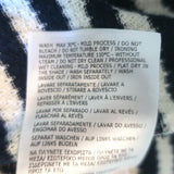 Moncler Striped Pointelle T-Shirt Cream/Navy Cotton Size Medium Short Sleeve Top