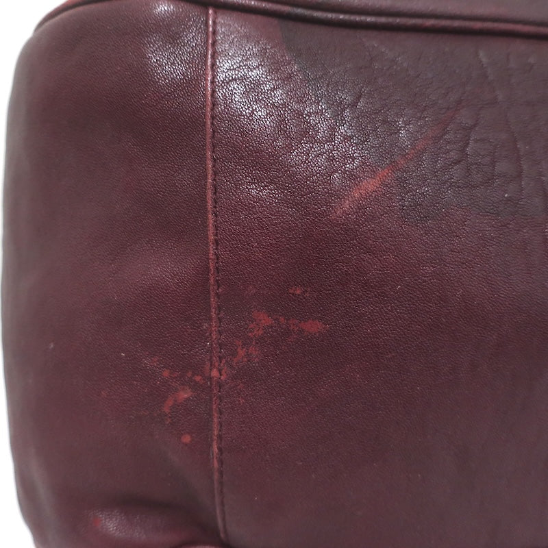 Yves Saint Laurent Roady Hobo Burgundy Leather Large Shoulder Bag