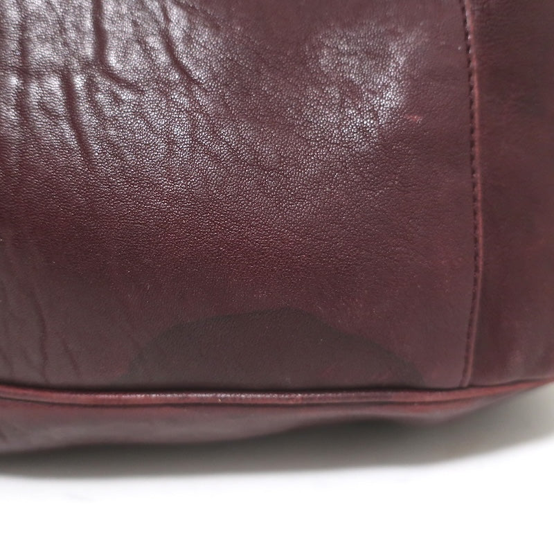 Yves Saint Laurent Roady Hobo Burgundy Leather Large Shoulder Bag