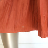 Ulla Johnson Bella Flutter Sleeve Midi Dress Rust Plisse Satin Size 2