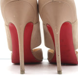 Christian Louboutin Trotter 100 Ankle Strap Pumps Beige Leather & Suede Size 38