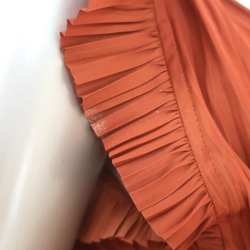 Ulla Johnson Bella Flutter Sleeve Midi Dress Rust Plisse Satin Size 2