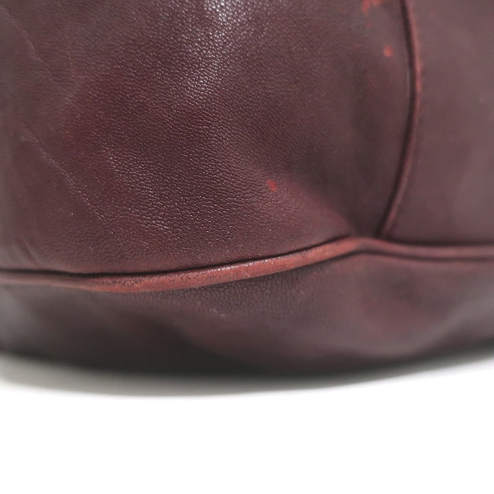 Yves Saint Laurent Roady Hobo Burgundy Leather Large Shoulder Bag