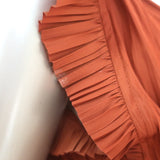 Ulla Johnson Bella Flutter Sleeve Midi Dress Rust Plisse Satin Size 2