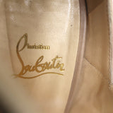 Christian Louboutin Trotter 100 Ankle Strap Pumps Beige Leather & Suede Size 38