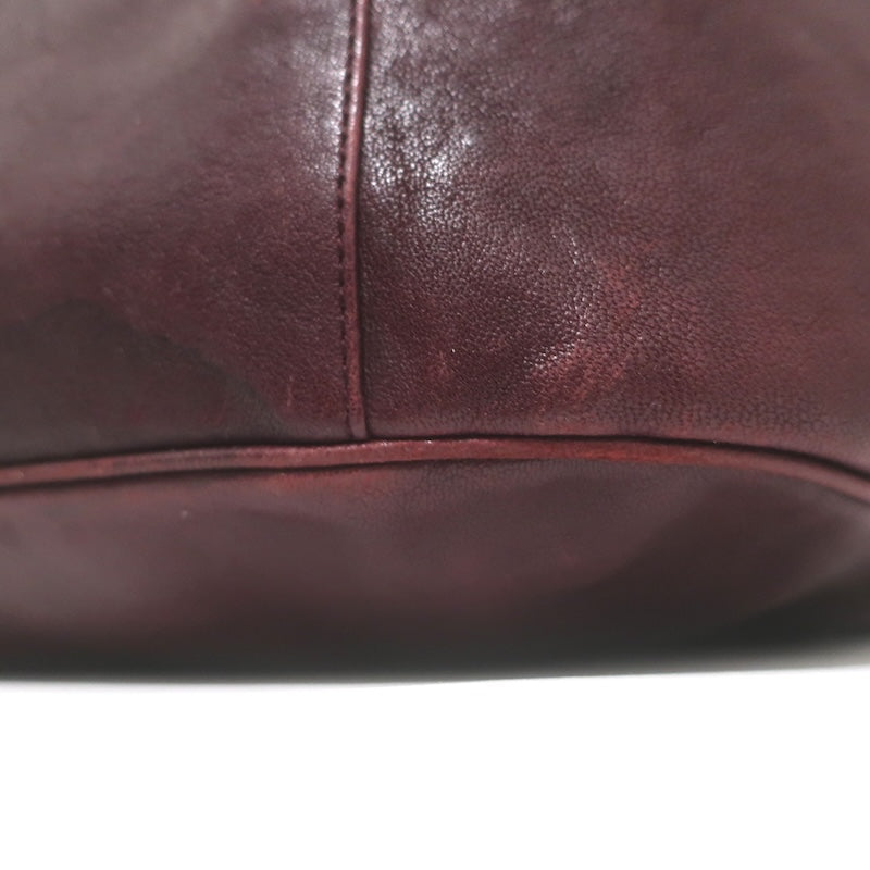 Yves Saint Laurent Roady Hobo Burgundy Leather Large Shoulder Bag