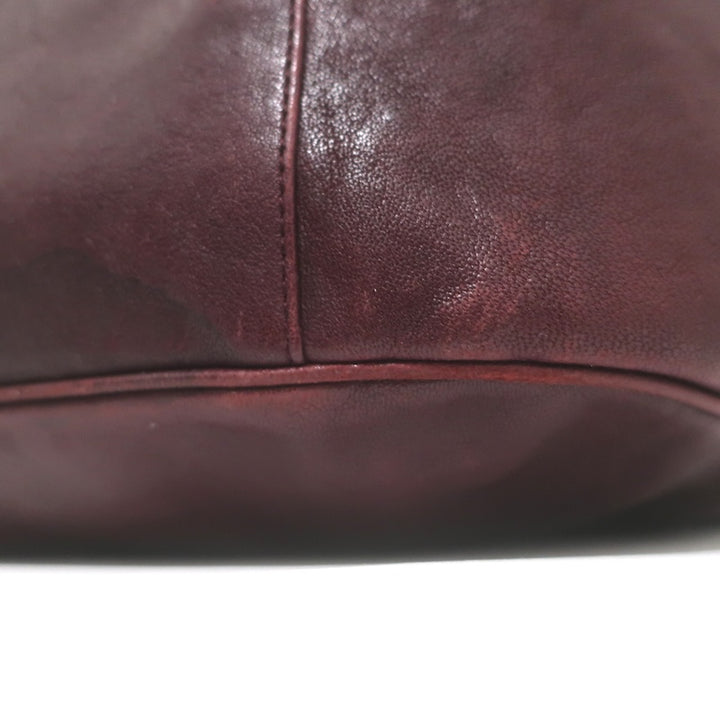 Yves Saint Laurent Roady Hobo Burgundy Leather Large Shoulder Bag