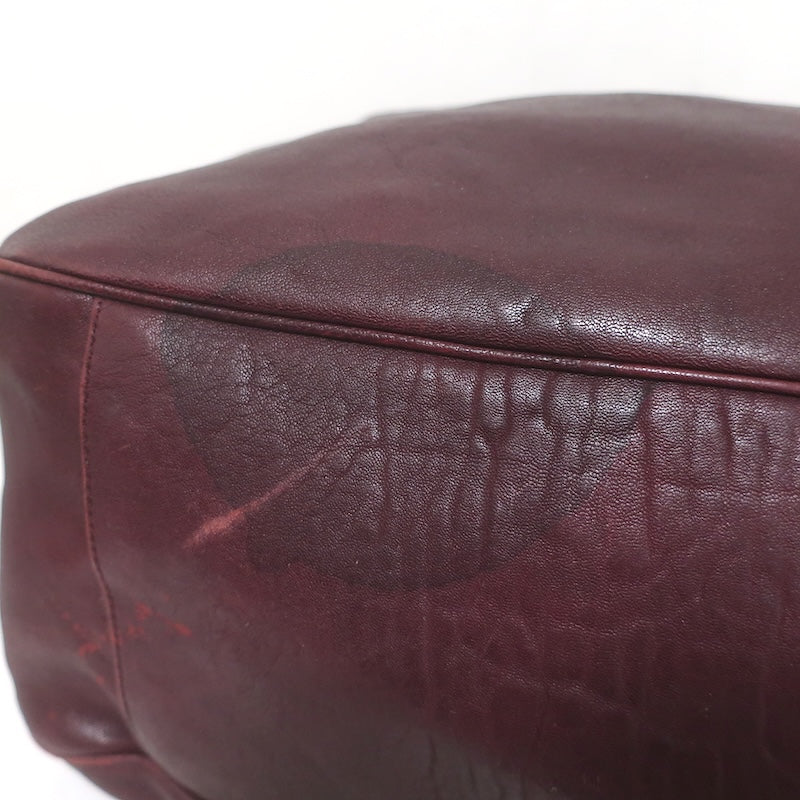 Yves Saint Laurent Roady Hobo Burgundy Leather Large Shoulder Bag