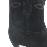 KHAITE Dallas Western Ankle Boots Black Suede Size 41