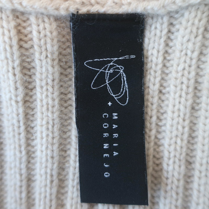 Zero + Maria Cornejo Lia Cardigan Cashmere-Wool Ribbed Knit Size Extra Small
