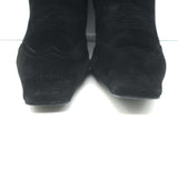 KHAITE Dallas Western Ankle Boots Black Suede Size 41