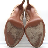 Alaia Laser Cut Booties Nude Suede Size 38.5 Open Toe Ankle Boots