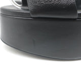 Saint Laurent Bianca Knotted Leather Platform Ankle Strap Sandals Black Size 38
