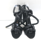 Alexandre Birman Padded Leather Knot Sandals Black Size 38.5 Open Toe Heels