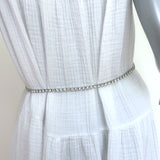 Judith Leiber Crystal Skinny Belt Silver Size 30