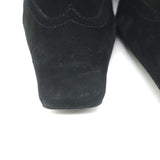 KHAITE Dallas Western Ankle Boots Black Suede Size 41