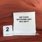 Ulla Johnson Bella Flutter Sleeve Midi Dress Rust Plisse Satin Size 2