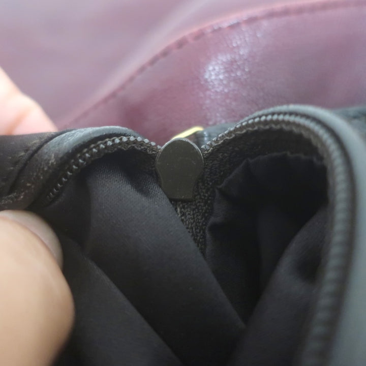 Yves Saint Laurent Roady Hobo Burgundy Leather Large Shoulder Bag