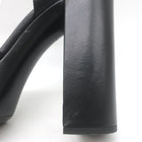 Saint Laurent Bianca Knotted Leather Platform Ankle Strap Sandals Black Size 38
