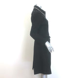 Prada Jeweled-Collar Coat Black Wool Felt Size 40