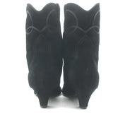 KHAITE Dallas Western Ankle Boots Black Suede Size 41