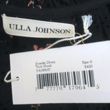 Ulla Johnson Josette Dress Black Eyelet-Embroidered Floral Print Size 0 NEW