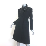 Prada Jeweled-Collar Coat Black Wool Felt Size 40