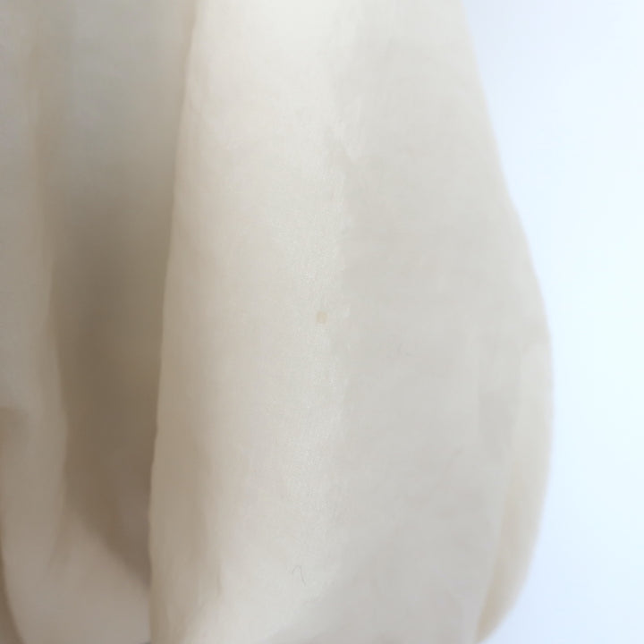 Khaite Alma puff sleeve gathered blouson top in ivory silk-blend, size 4, pre-owned authentic luxury