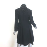 Prada Jeweled-Collar Coat Black Wool Felt Size 40