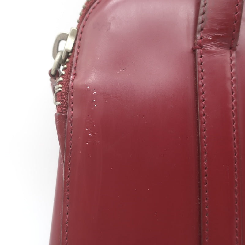 Vintage Prada 1995 Spazzolato Leather Top Handle Bag Burgundy