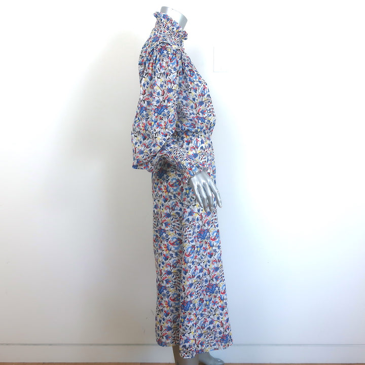 Isabel Marant Etoile Galoa Midi Dress Multicolor Floral Print Cotton Size 36