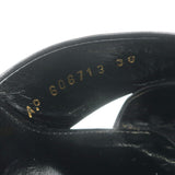 Saint Laurent Bianca Knotted Leather Platform Ankle Strap Sandals Black Size 38