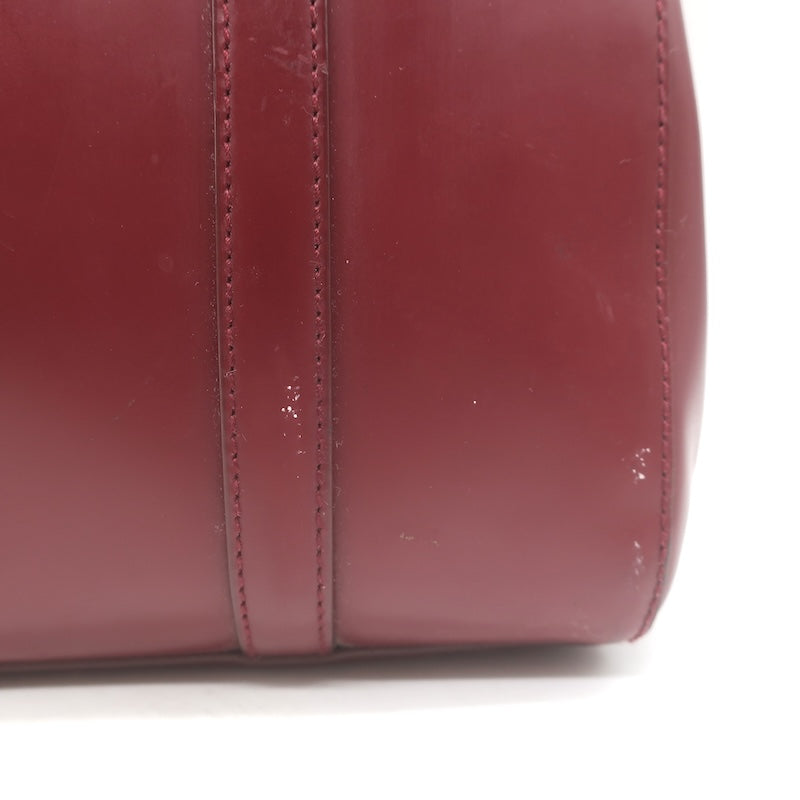 Vintage Prada 1995 Spazzolato Leather Top Handle Bag Burgundy