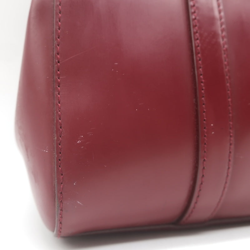 Vintage Prada 1995 Spazzolato Leather Top Handle Bag Burgundy