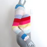 Autumn Cashmere Rainbow Stripe Sweater Size Extra Small Boatneck Pullover
