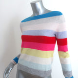 Autumn Cashmere Rainbow Stripe Sweater Size Extra Small Boatneck Pullover