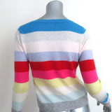 Autumn Cashmere Rainbow Stripe Sweater Size Extra Small Boatneck Pullover
