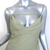 Jacquemus La Robe Adour Draped Midi Dress Sage Twill Size 38