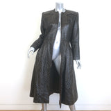 Vintage Galanos Croc-Embossed Belted Coat Dark Brown Jacquard Size Medium