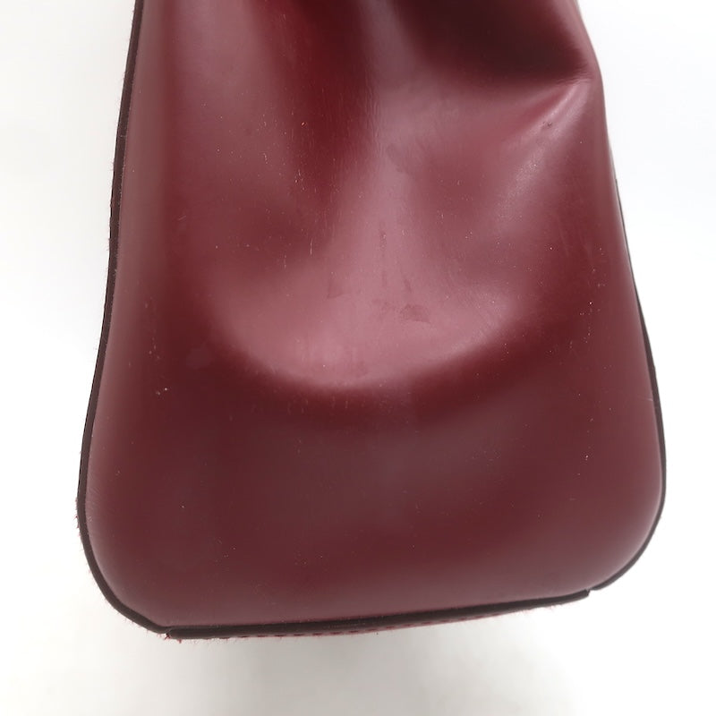Vintage Prada 1995 Spazzolato Leather Top Handle Bag Burgundy