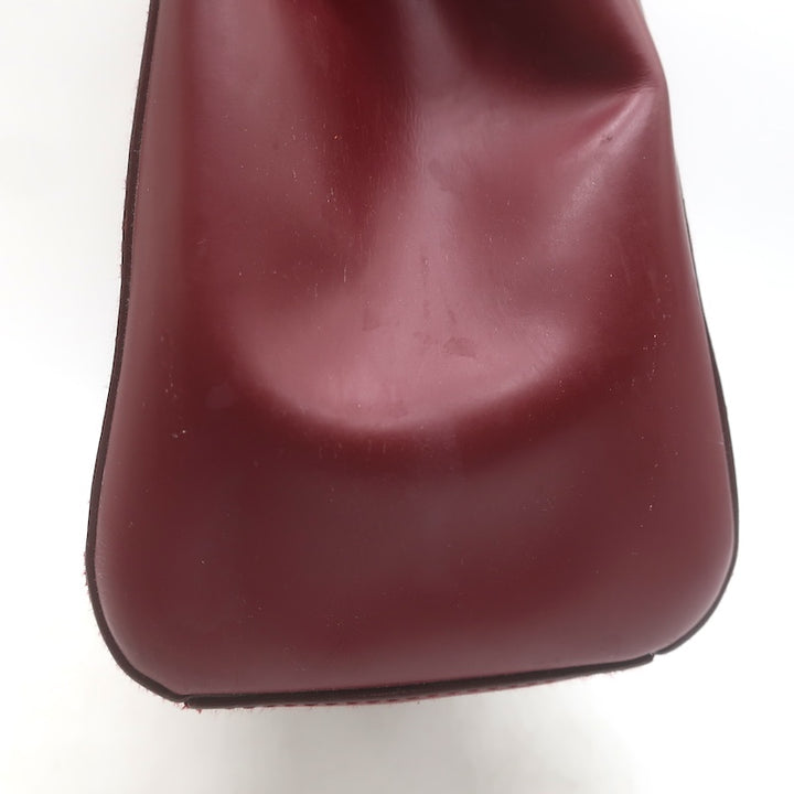 Vintage Prada 1995 Spazzolato Leather Top Handle Bag Burgundy