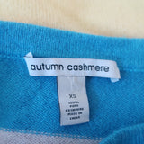 Autumn Cashmere Rainbow Stripe Sweater Size Extra Small Boatneck Pullover