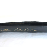 Judith Leiber Crystal Buckle Waist Belt Black Satin One Size