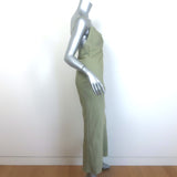 Jacquemus La Robe Adour Draped Midi Dress Sage Twill Size 38