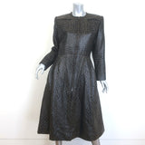 Vintage Galanos Croc-Embossed Belted Coat Dark Brown Jacquard Size Medium