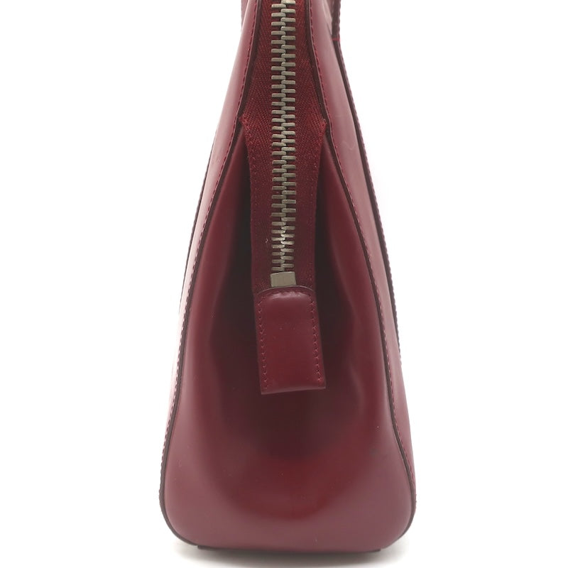 Vintage Prada 1995 Spazzolato Leather Top Handle Bag Burgundy